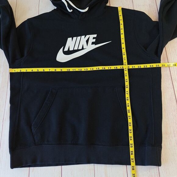 Nike swoosh logo black cotton blend sweatshirt hoodie sz L - Picture 5 of 6